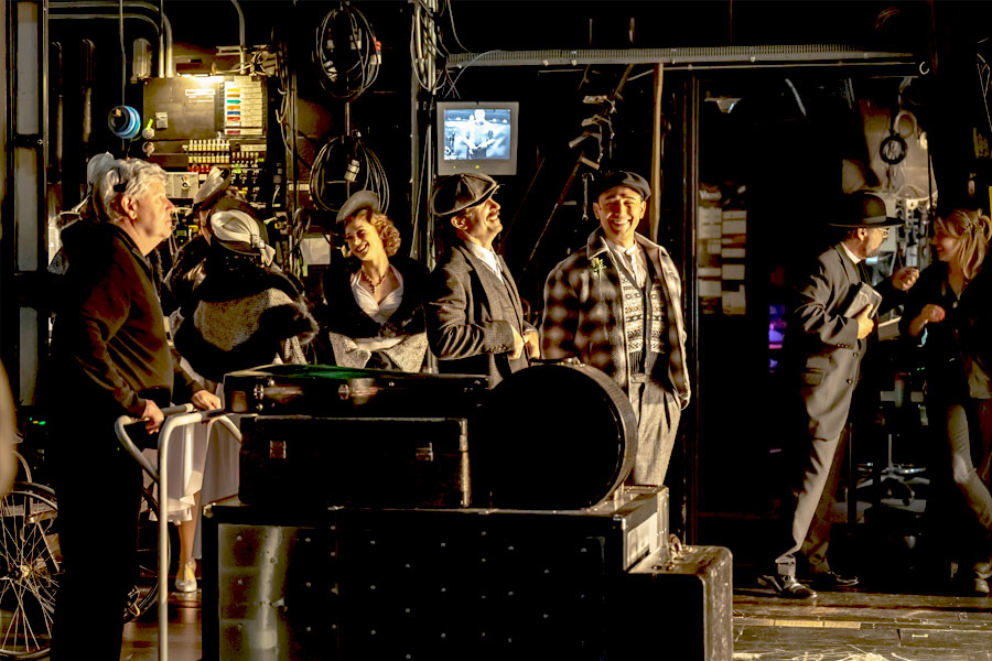 Cast behind the scene of <em>Anything Goes</em> (2025). Photo by Dahlia Katz.
